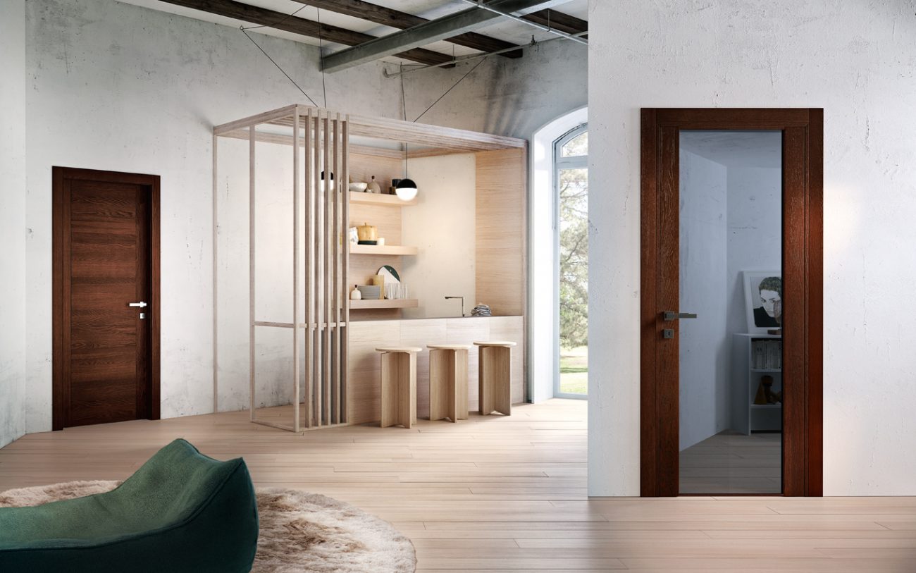 Porte in legno e vetro collezione Mirawood