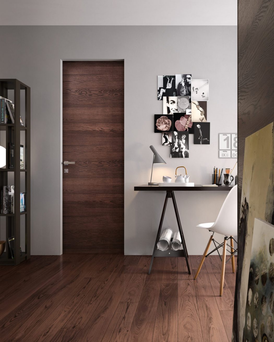 Porta blindata con parquet rovere