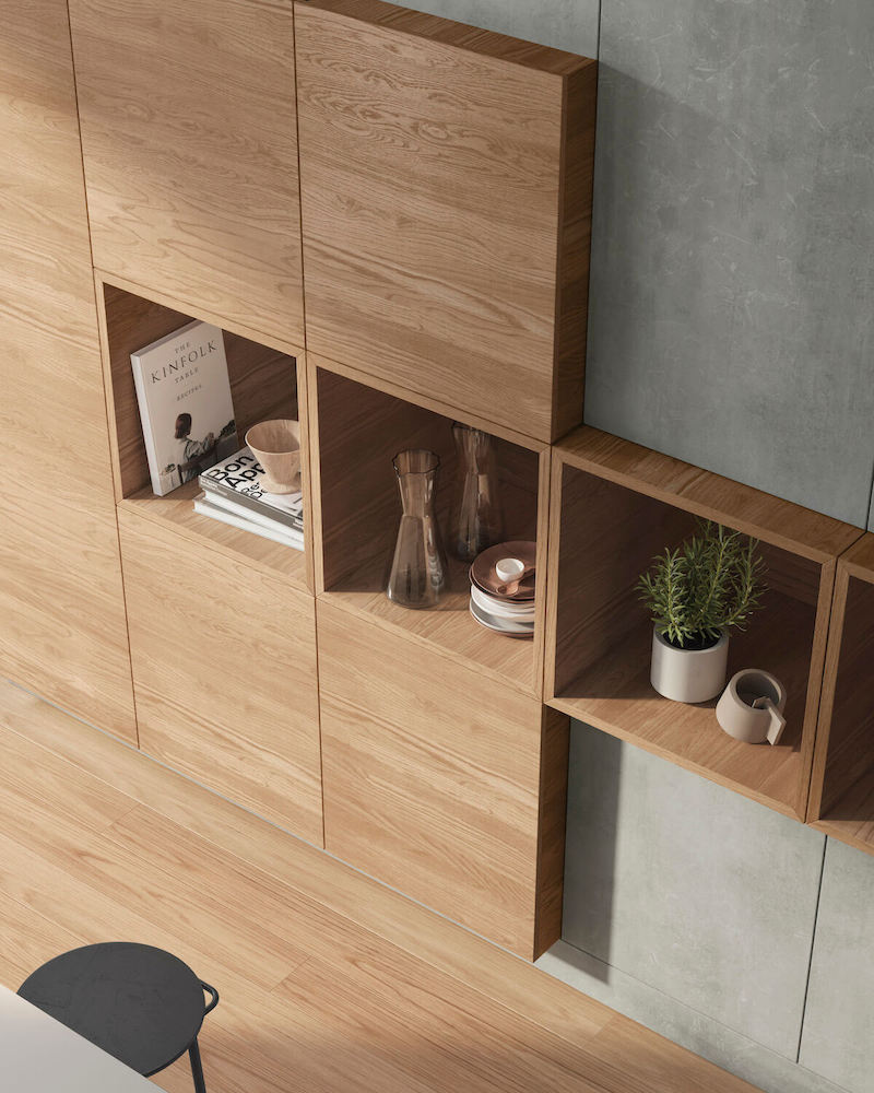 Cucina moderna Garofoli con boiserie in rovere 