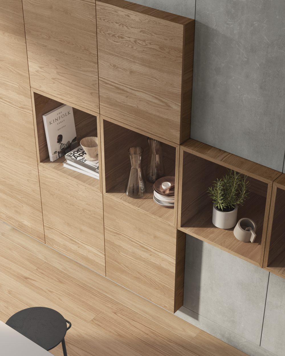 boiserie e box in rovere Garofoli per cucina moderna