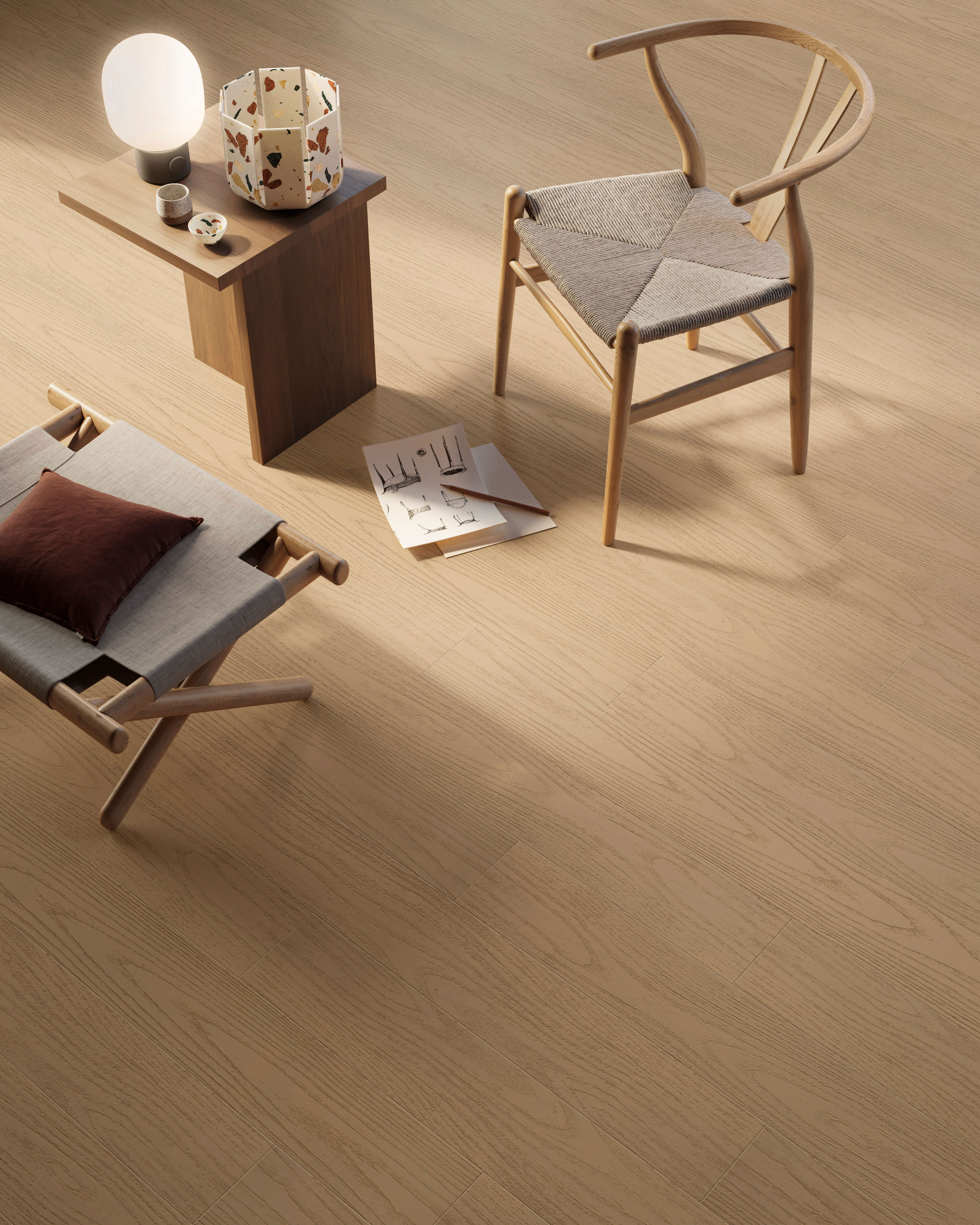 parquet living Garofoli Rovere Laccato Tortora a poro aperto Platinum