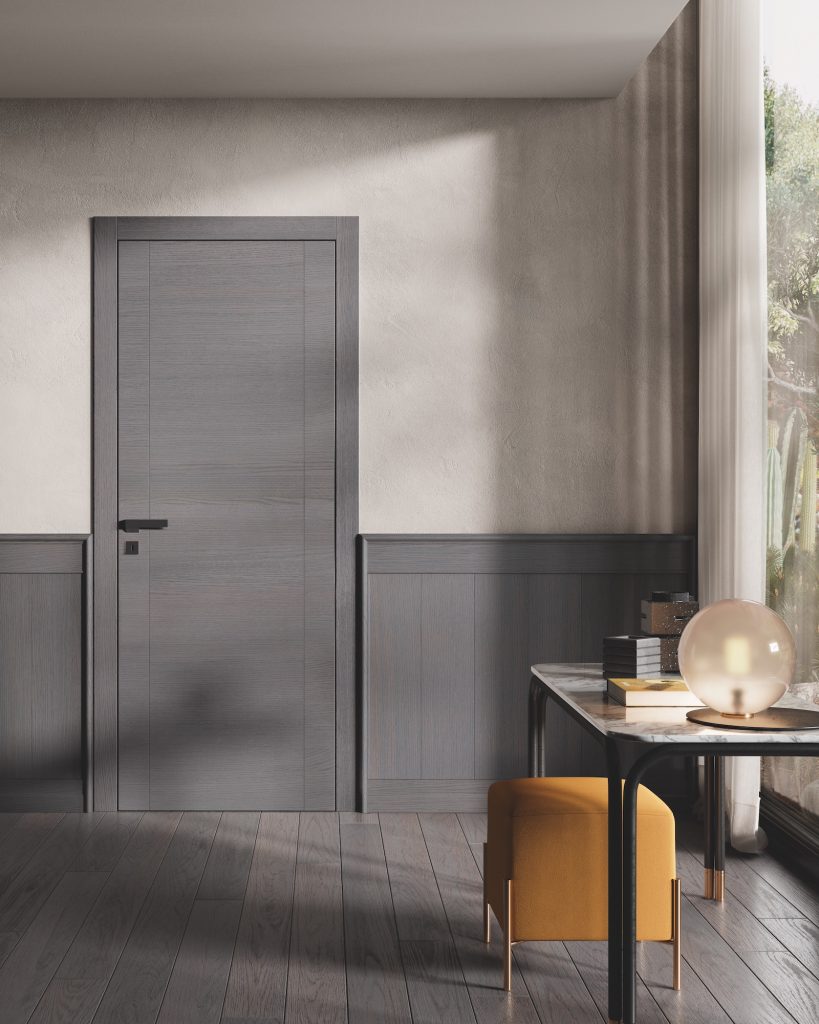 Boiserie a doghe Garofoli colore grigio