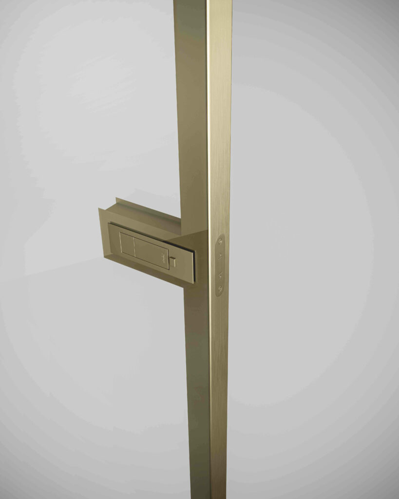 porta in vetro di design Garofoli Bisystem profilo oro