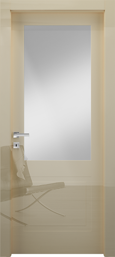 Interior swinging door 1/B/1/V, Miraquadra - Glossy ivory lacquered - Garofoli