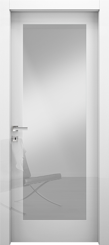 Interior swinging door 1/V, Miraquadra - Glossy white lacquered - Garofoli