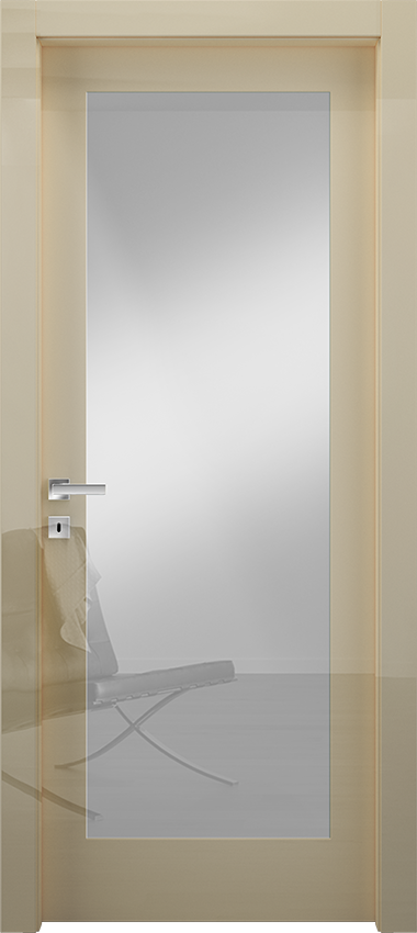 Interior swinging door 1/V, Miraquadra - Glossy ivory lacquered - Garofoli