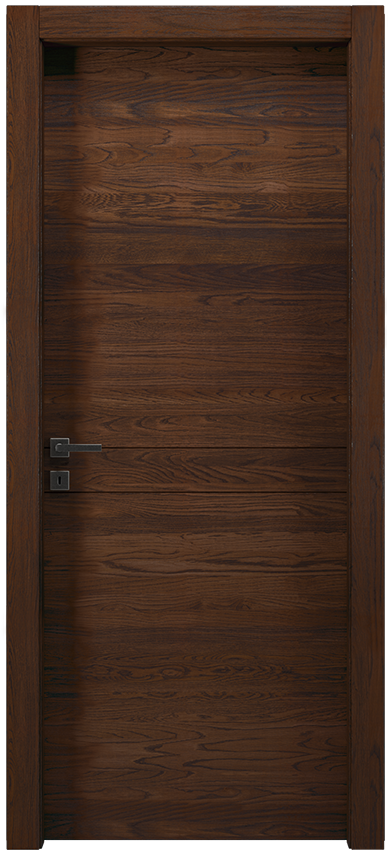 Porta da interni a battente 2/R, Mirawood - Rovere cuoio scuro - Garofoli