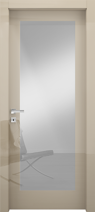 Interior swinging door 1/V, Miraquadra - Glossy dove grey lacquered - Garofoli