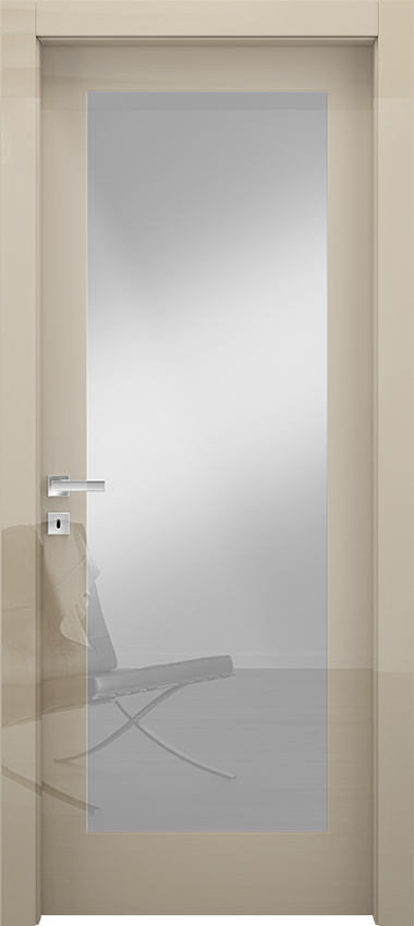 Interior swinging door 1/V, Miraquadra - Glossy dove grey lacquered - Garofoli