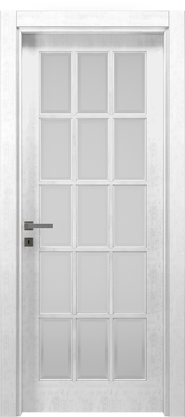 Interior swinging door VMULTIPLU 15/V, Dorè - White lacquered antiqued - Garofoli