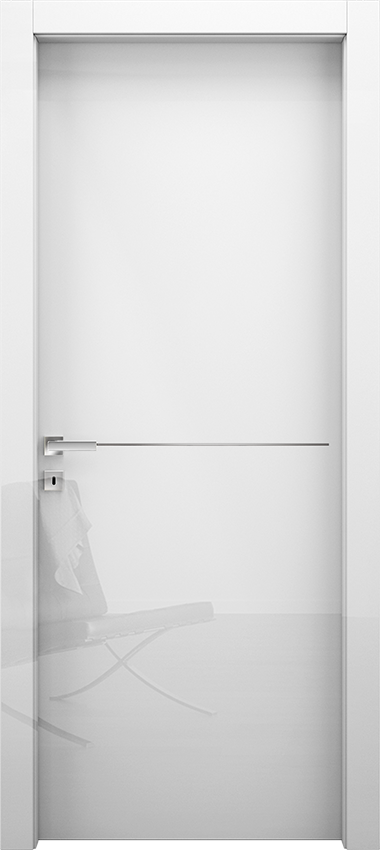 Interior swinging door 1/F, Miraquadra - Glossy white lacquered - Garofoli