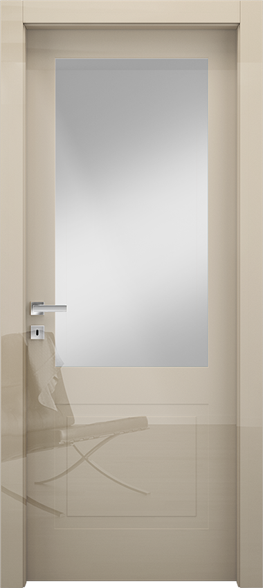 Interior swinging door 1/B/1/V, Miraquadra - Glossy dove grey lacquered - Garofoli