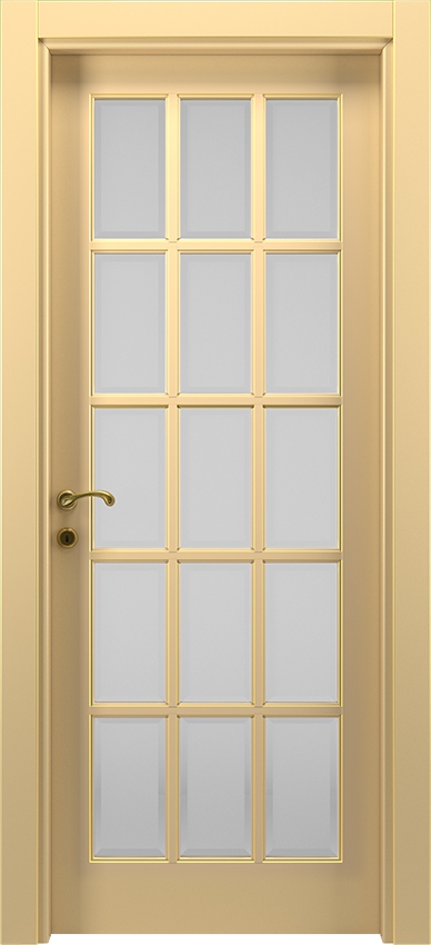 Interior swinging door VMULTIPLU 15/V, Dorè - Ivory lacquered gold antiqued - Garofoli