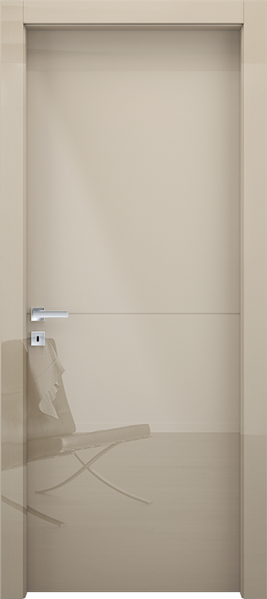 Interior swinging door 1/R, Miraquadra - Glossy dove grey lacquered - Garofoli