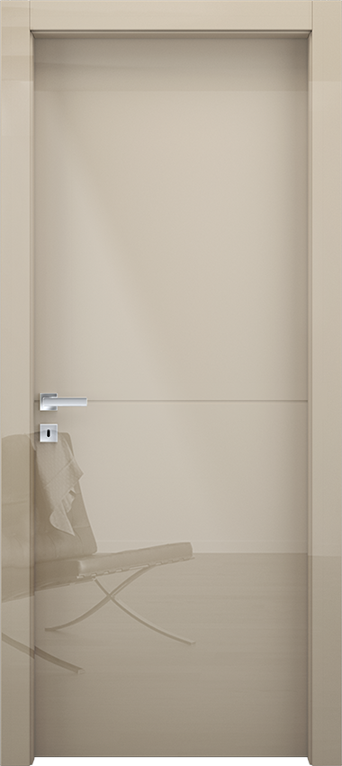 Interior swinging door 1/R, Miraquadra - Glossy dove grey lacquered - Garofoli