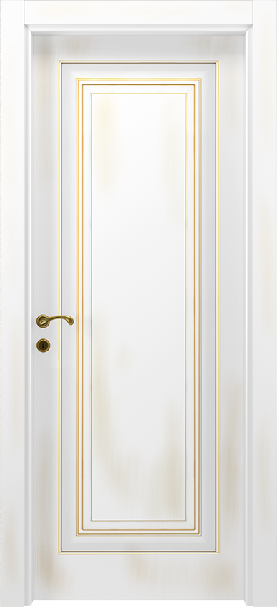 Interior swinging door UMU 1/B, Dorè - White lacquered gold antiqued - Garofoli