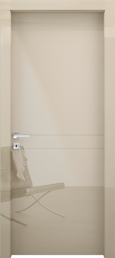 Interior swinging door 2/R, Miraquadra - Glossy dove grey lacquered - Garofoli