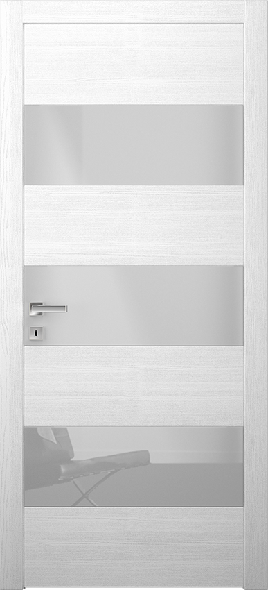 Interior swinging door 7PA BIPLUS LUCIDO, Bisystem - Lacquered oak white - Garofoli