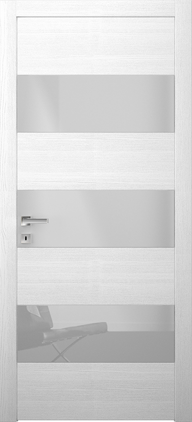 Interior swinging door 7PA BIPLUS LUCIDO, Bisystem - Lacquered oak white - Garofoli