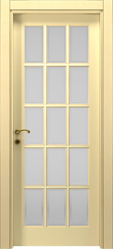 Interior swinging door VMULTIPLU 15/V, Dorè - Ivory lacquered antiqued - Garofoli