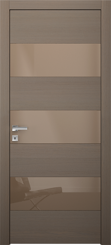 Interior swinging door 7PA BIPLUS LUCIDO, Bisystem - Oak clay grey - Garofoli