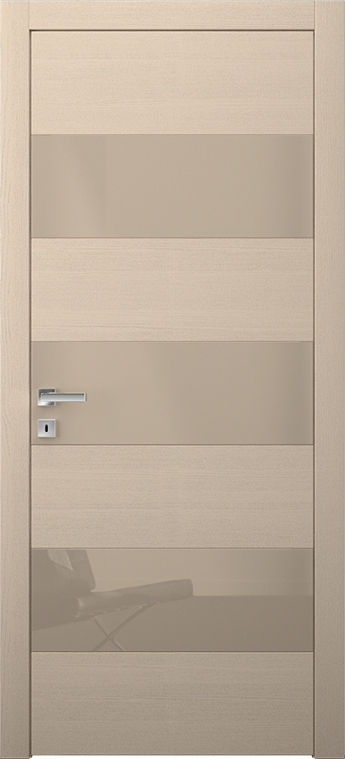 Interior swinging door 7PA BIPLUS LUCIDO, Bisystem - Lacquered oak dove grey - Garofoli