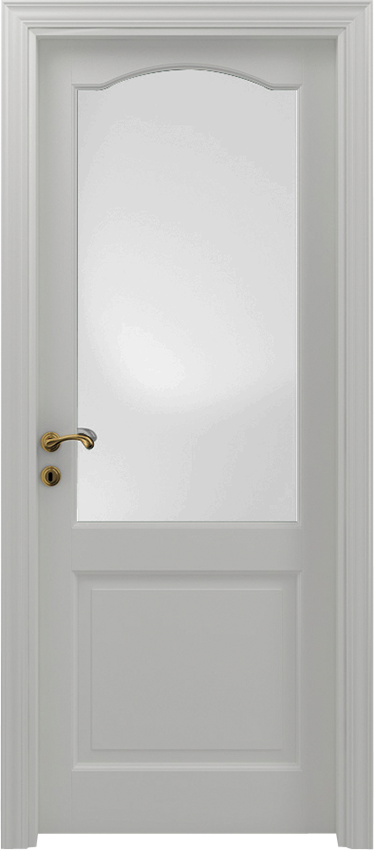 Porta da interni a battente 1/B/1/V/C, Classica - Laccato bianco - Garofoli