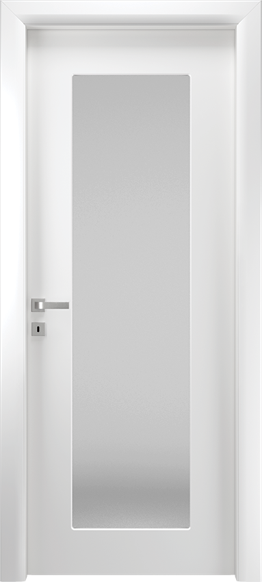Porta da interni a battente VETRONDA 1/V, Io2023 - Laccato bianco - Garofoli