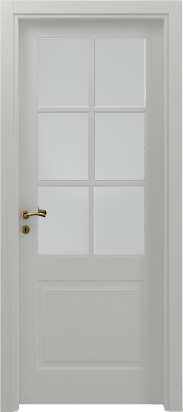 Porte intérieure battante AFRA 1/B/6/V, Mirabilia - Laque blanc - Garofoli