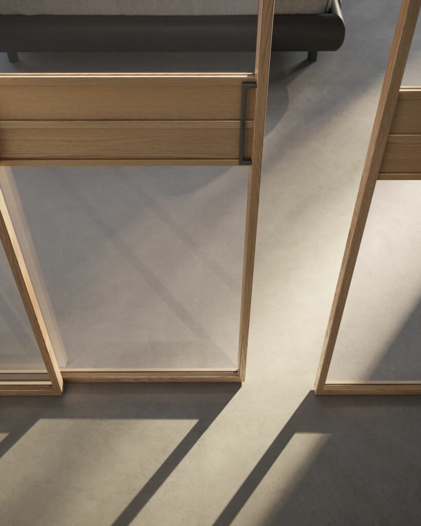 porta scorrevole in vetro e legno Verina 8v