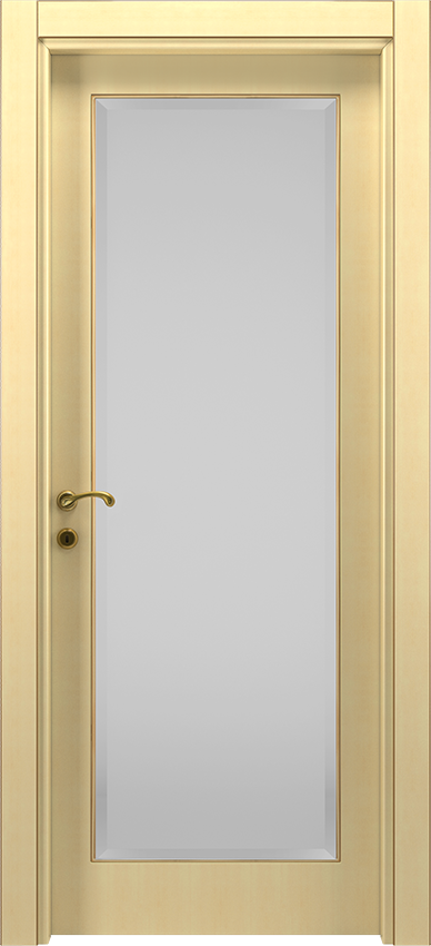 Interior swinging door VELUNU 1/V, Dorè - Ivory lacquered antiqued - Garofoli