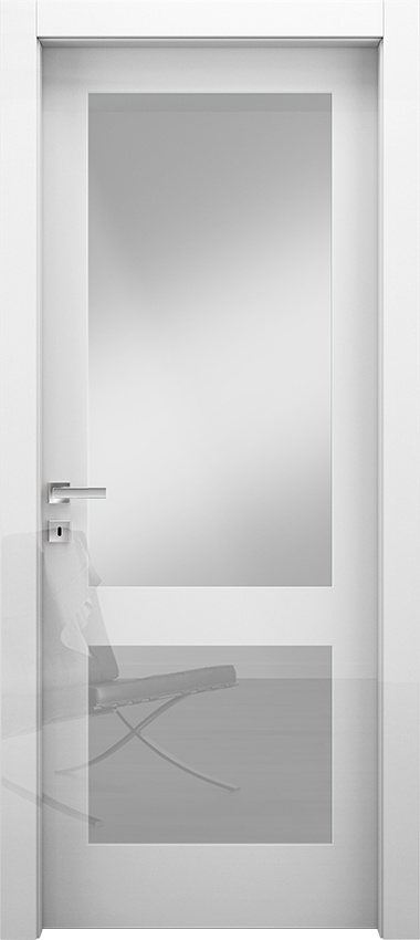 Interior swinging door 2/V, Miraquadra - Glossy white lacquered - Garofoli
