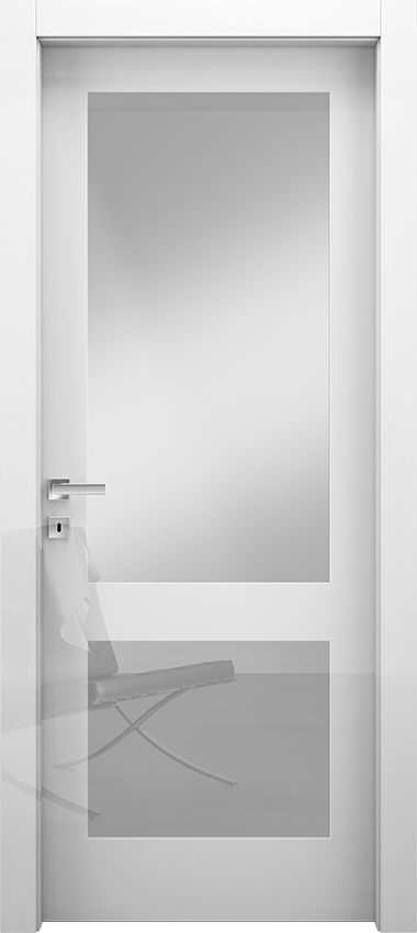 Interior swinging door 2/V, Miraquadra - Glossy white lacquered - Garofoli