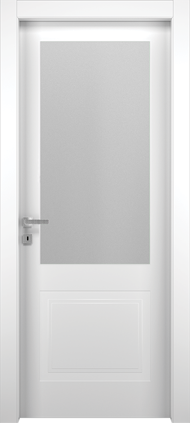 Porte intérieure battante MIVUA 1B1V 50, Milia - Laque blanc - Garofoli