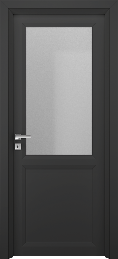 Interior swinging door VASSIA 1PA1V - Nero caldo laminato - Gidea