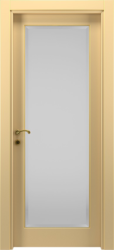 Interior swinging door VELUNU 1/V, Dorè - Ivory lacquered gold antiqued - Garofoli