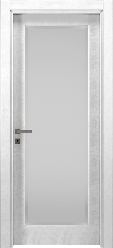 Interior swinging door VELUNU 1/V, Dorè - White lacquered antiqued - Garofoli