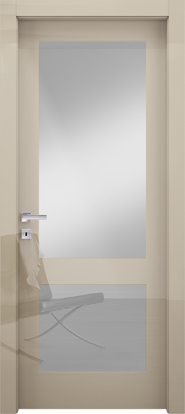 Interior swinging door 2/V, Miraquadra - Glossy dove grey lacquered - Garofoli