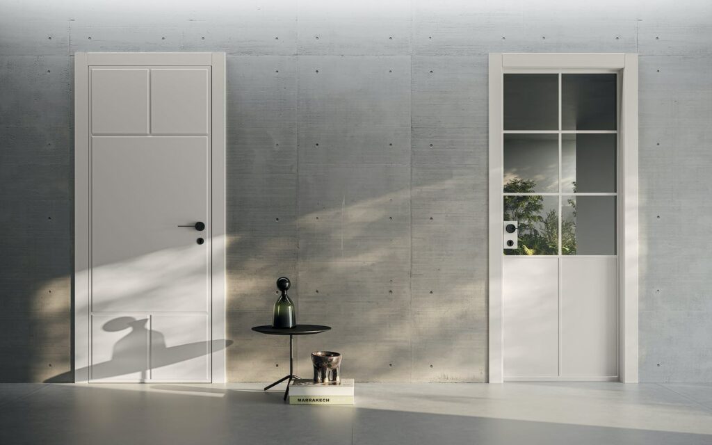 porte laccate bianche Novia e Vera collezione NOI garofoli