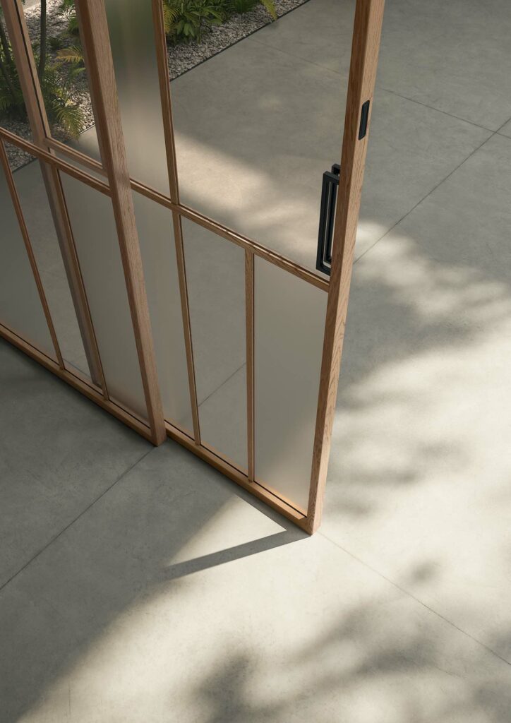 vetrata scorrevole con profili in legno Velopa NOI garofoli