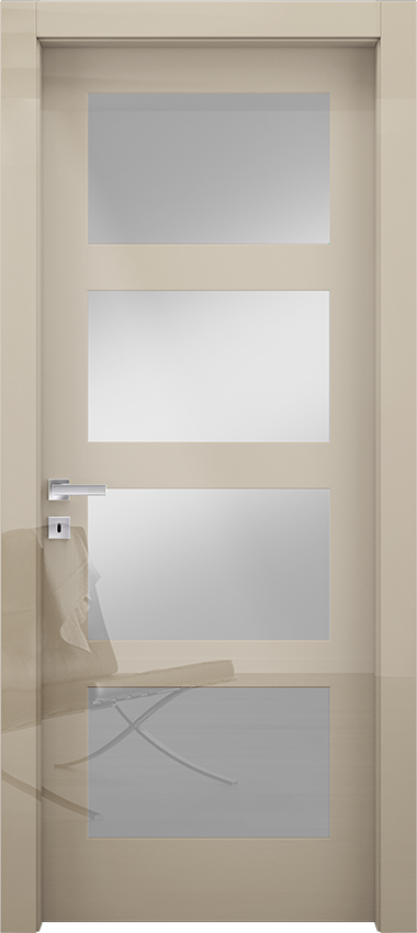 Interior swinging door 4/V, Miraquadra - Glossy dove grey lacquered - Garofoli