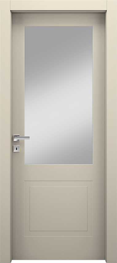 Porta da interni a battente 1/B/1/V, Miraquadra - Laccato ral9001 - Garofoli