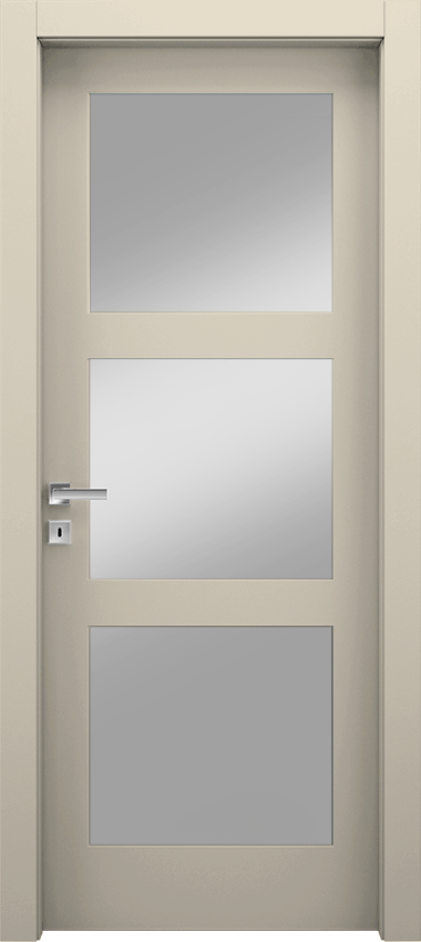 Porta da interni a battente 3/V, Miraquadra - Laccato ral9001 - Garofoli