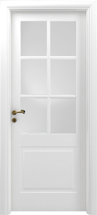 Interior swinging door ARIMINO 1/B/6/V, Sublimia - White lacquered - Garofoli