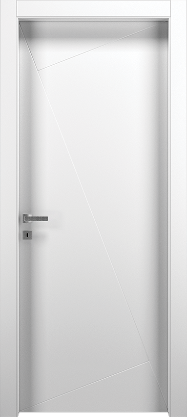 Interior swinging door PIQUADRA 1LQ, Patio - White lacquered - Garofoli