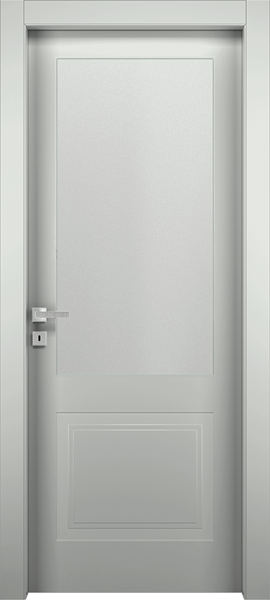 Porta da interni a battente MIVUA 1B1V 50, Milia - Laccato ral7035 - Garofoli
