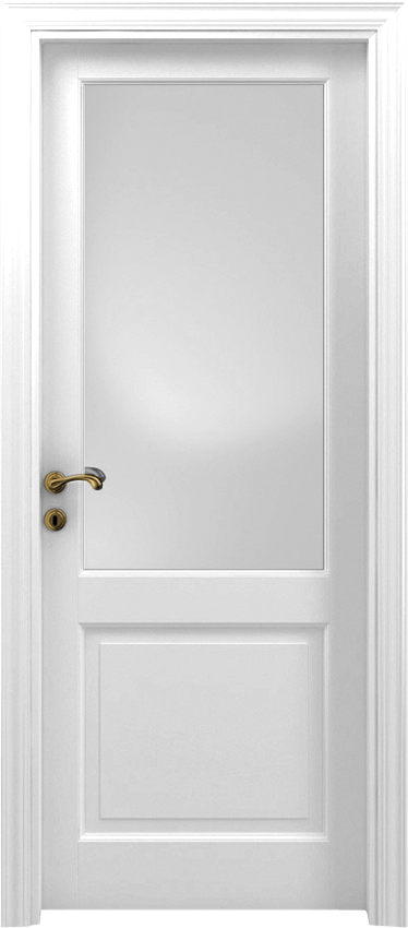 Porta da interni a battente 1/B/1/V, Classica - Laccato bianco - Garofoli