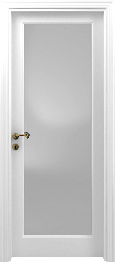 Porta da interni a battente 1/V/G, Classica - Laccato bianco - Garofoli