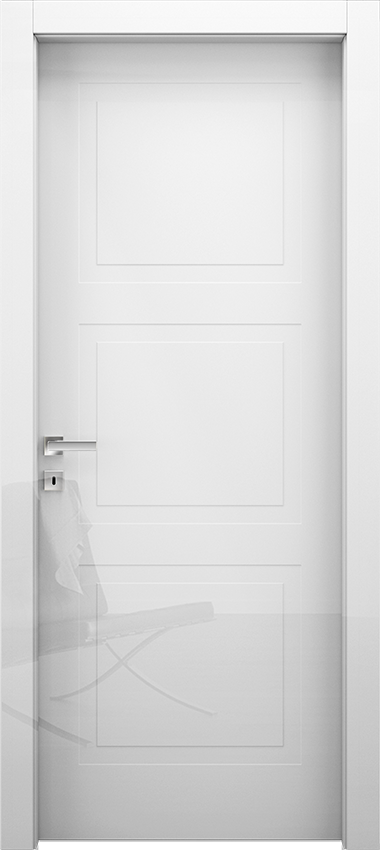 Porte intérieure battante 3/B, Miraquadra - Laque brillant blanc - Garofoli