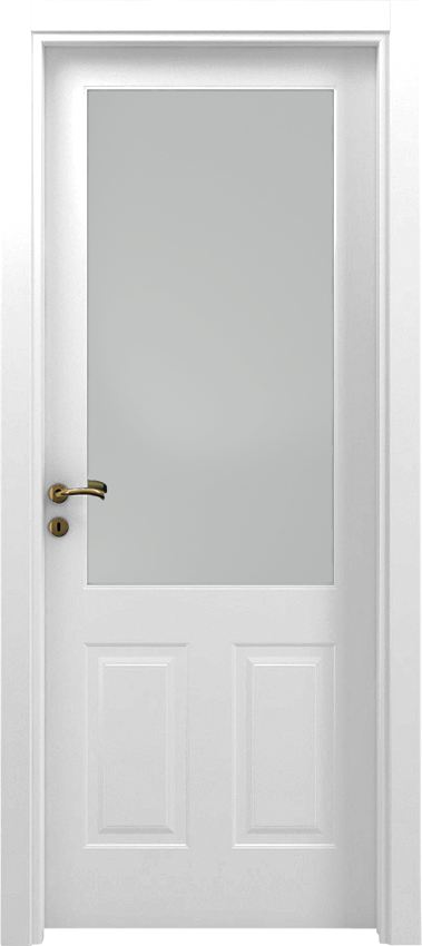 Porte intérieure battante CLEO 2/B/1/V, Mirabilia - Laque blanc - Garofoli